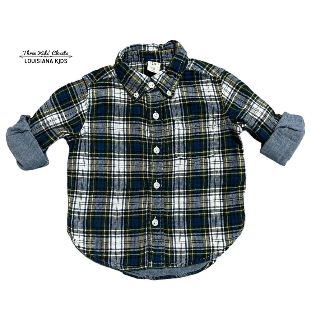Baby Gap 18-24m Plaid Flannel Button Down Shirt